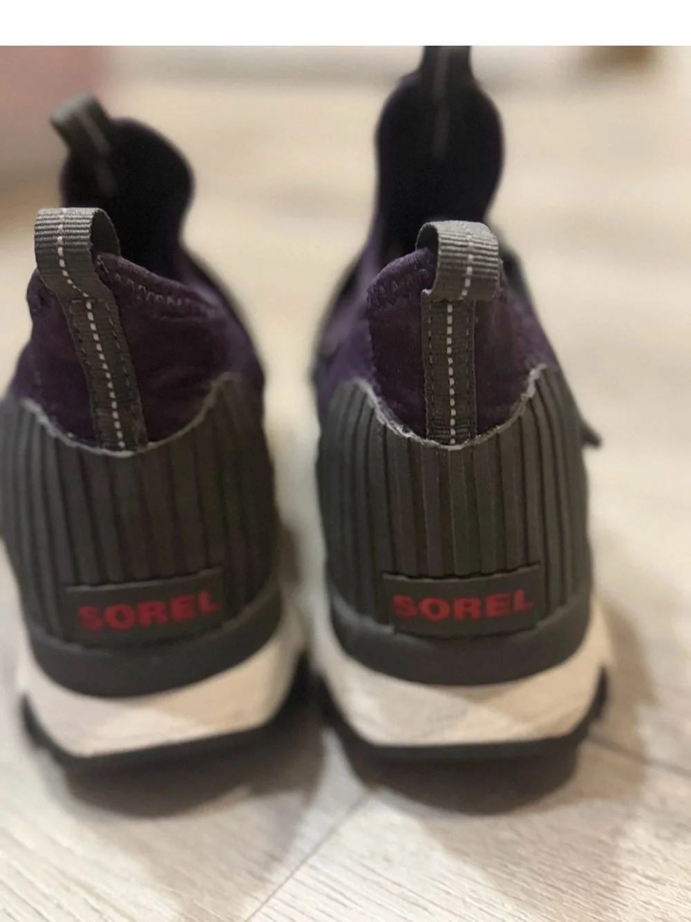 Sorel Women’s Sz 8 Kinetic Sneak Purple Slip-on Hook Loop Shoes NL3374-506